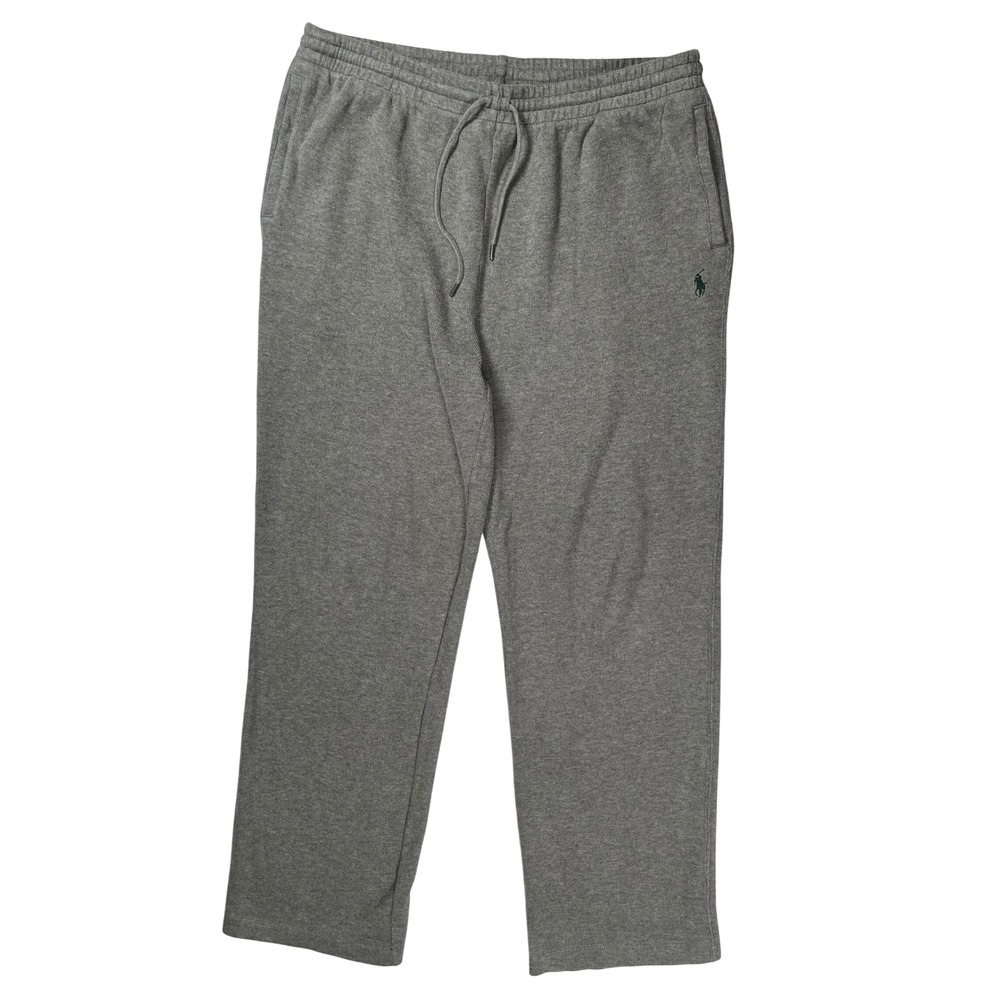 Polo Ralph Lauren Double Knit Joggers Men XL Grey Cotton Drawstring Straight Leg